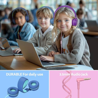 AILIHEN Kids Headphones Bulk 10-Pack for School Classroom with Mic, 93dB | Volume Limited K-12 On-Ear Durable Headset for Everyday Students Children, 3.5mm Jack for Chromebooks Tablets Laptop Computer - color: 10Pack