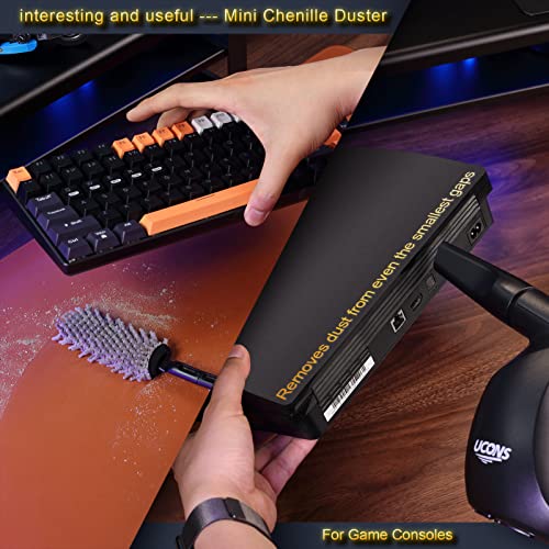 Electric Air Duster for Electronics, 500W 31m/s High-Powered Keyboard Cleaner - Reusable Cordless Air Blower with Anti-Static Brush, 70% Quieter Than Compressed Air Cans