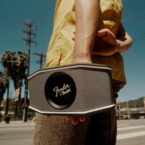 Teufel Fender x ROCKSTER GO 2 Portable Bluetooth Speaker | Powerful Sound, Rugged, Waterproof, 28 Hour Battery, Carrying Strap for Outdoors and Travel