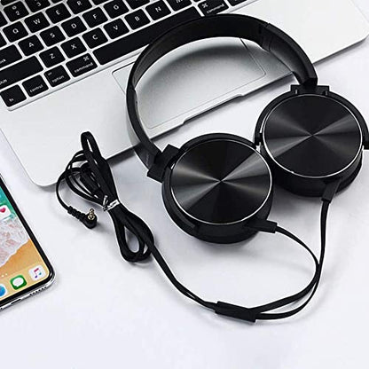 2 Pack Wired Classroom Headphones with Microphone for Kids All Ages K-12, Durable Students Computer Headphones for School, Library, Airplane, Online Learning and Travel (HY450, Black)