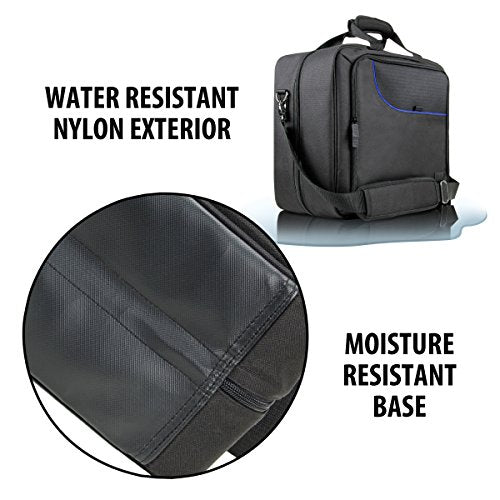 USA Gear Audio Mixer Case Fits RODECaster Pro II, Pro & Duo, GoXLR, & more Podcast Equipment - Podcast DJ Travel Bag with Customizable Interior, Scratch-Resistant Interior, Shoulder Strap (Blue) - color: Blue