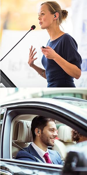 Bluetooth Headset V5.0 Wireless Bluetooth Earpiece with Noise Canceling Mic for Cell Phone Ultralight Business Earphone for Driving/Trucker/Office Earbus for Android/iPhone/Smartphone-Grey - color: Grey