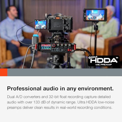 TASCAM FR-AV4 4-Channel 32-Bit Float Field Recorder with Mixer for Camera Rigs, 4 XLR/TRS Inputs, Timecode Generator, HDMI Sync, 192kHz, USB-C Audio Interface