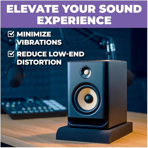 Liquid Stands Studio Monitor Sound Isolation Pads for Speakers 5" High-Density Speaker Foam Pads that Prevents Vibrations Angled Speaker Riser - Acoustic Speakers Isolation Pad for Floor, Desktop - size: Medium