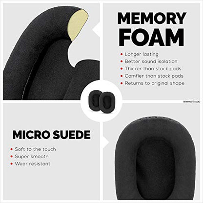 Brainwavz Replacement Micro Suede Earpads for SONY MDR 7506, V6, CD900ST, Memory Foam Ear Pad & Suitable for Other On Ear Headphones, Micro Suede Black - color: Micro Suede Black