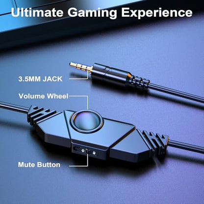 Voistek Over Ear Headphones Wired, Computer Headphones with Microphone, Volume Control, 50mm Drivers, Wired Game Headset for PC, Chromebooks, Laptop, Computer - color: Blue
