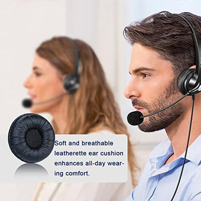 Ear Cushions for Plantronics Headset Replacement Ear Pads (4 Pack) | Work for Plantronics HW251N HW261N HW510 HW520 Blackwire C320 3210 3220 3320 Jabra Biz 1500 GN2000 PRO 920 9450 Headphones