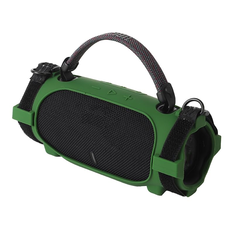 Silicone Case Cover for JBL Charge 6 Portable Bluetooth Speaker, Soft Protective Sleeve Travel Carrying Protective Cover Speaker Silicone Case with Shoulder Strap and Bike Strap (Green) - color: Green