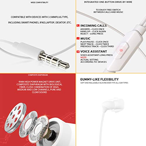 2Packs Sleep Headphones Wired 3.5mm Soft Silicone Earbuds, Black & White