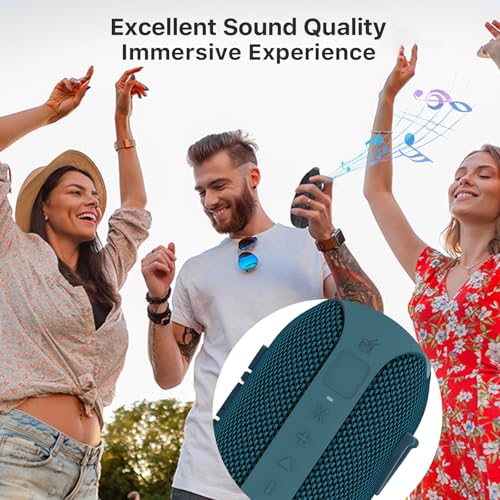NOBIS Clip Portable Bluetooth Speaker, Up to 24H Playtime, IP68 Waterproof | BT 5.3, HD Sound & Custom EQ Via App, Wireless Stereo Pairing, Built-in Carabiner for Outdoor & Travel - color: Blue