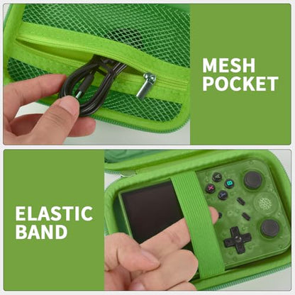 PAIYULE Travel Carrying Case for R36S RG353V RG353VS Handheld Game Console - color: Green, style: For R36s