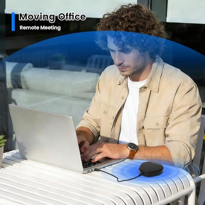 Conference Speakerphone with 360° Voice Pickup, AI Noise Reduction & Echo Cancellation, USB Plug and Play Desktop Microphone Speaker for Zoom, Teams, Home Office & Online Meetings