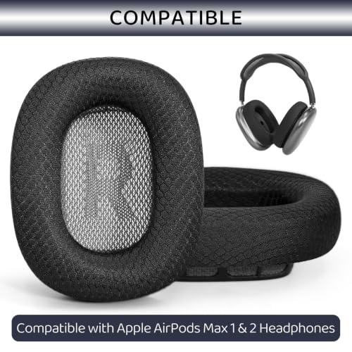 GEVO Upgraded Ear Cushions Replacement Earpads for AirPods Max 1 & 2 Headphones, Cooling Gel Ear Pads Ear Covers Cups with Memory Foam and Magnet for AirPods Max 1 & 2 (Cooling Black) - color: Cooling Black