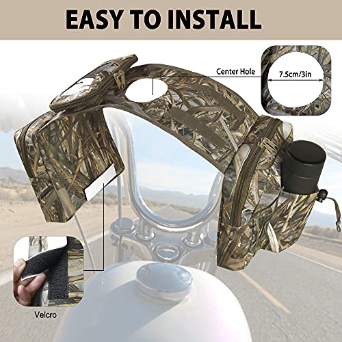 MYDAYS ATV Saddle Bag,Cargo Tank Phone Bag Storage Luggage for ATV UTV Snowmobile Motorcycle (Camo1) - color: Camo1