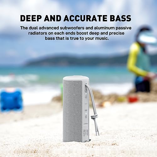 MIATONE Boombox Portable Bluetooth Speaker Wireless Outdoor Waterproof Speaker - Grey - color: Grey