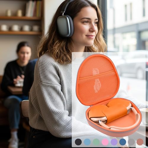 Hard Case for Apple AirPods Max 2/AirPods Max Wireless Headphones - color: Orange Case
