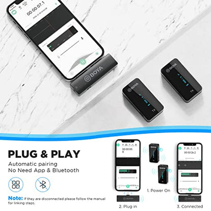 BOYA BY-XM6 S4 Wireless Lavalier Microphone for iPhone iPad, Dual Cordless Clip-on Lapel Mic for iOS Video Recording YouTube Facebook Live Stream Podcast Interview Vlog (328ft Range) - size: Lightning(RXD+TX+TX)