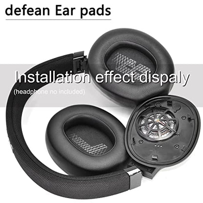 Defean Earpads for JBL E65/Live 650BTNC/660NC Headphones (Black) | Also for JBL E65/ Duet NC/Live 660/770 /780BTNC,Replacement Ear Cushions with Softer Leather, Noise Isolation Foam - color: Black