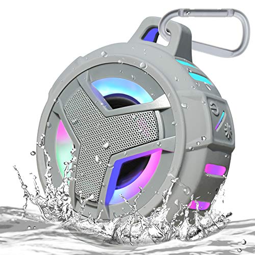 EBODA Bluetooth Shower Speaker, Waterproof Portable Bluetooth Speakers, IP67 Waterproof Wireless Speaker with LED Light, Floating, 2000mAh, True Wireless Stereo for Kayak, Beach, Gifts for Men, Women