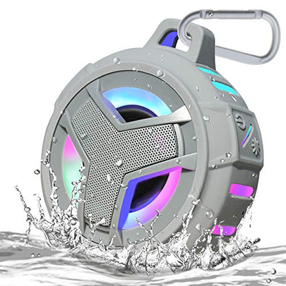 EBODA Bluetooth Shower Speaker, Waterproof Portable Bluetooth Speakers, IP67 Waterproof Wireless Speaker with LED Light, Floating, 2000mAh, True Wireless Stereo for Kayak, Beach, Gifts for Men, Women
