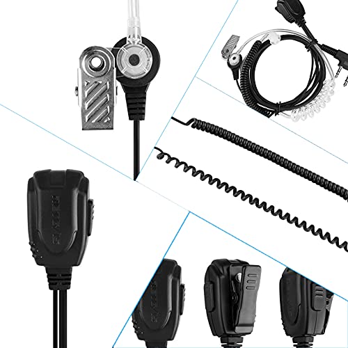 Retevis Walkie Talkie Earpiece, for RT22/RT68/RT21/H777/RT19/RT15 | Acoustic Tube, Coil, Compatible with Pxton, Baofeng, Kenwood 2 Way Radio, Security Walkie Talkie Headset(10 Pack)