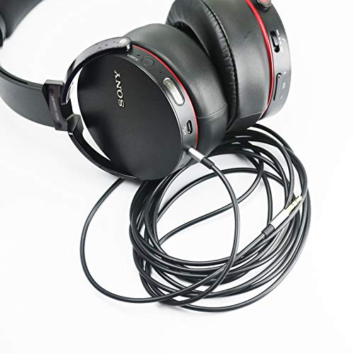 Replacement Cable Compatible with Sony MDR-XB950BT, MDR-10R, MDR-10RC, MDR-10RBT, MDR-NC50, MDR-NC200D Headphones Black 4.5ft/150cm