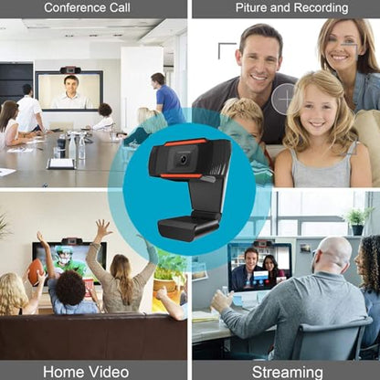 480P HD Webcam for PC with Microphone, Web Camera for Desktop/Laptop/Monitor/Mac, Autofocus USB Computer Camera for Zoom/Skype/Teams/Video Calling/Meeting/Streaming