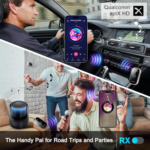 Ultra Xmagpot Bluetooth 5.4 Transmitter Receiver - CNC Aluminum & Ceramic Glass | Dual Link for 2 AirPods/Headphones | aptX Adaptive/HD Audio | Wireless Transmitter for Airplane/TV/Car/Gym