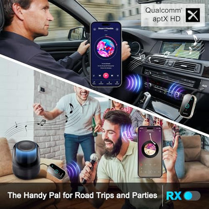 Ultra Xmagpot Bluetooth 5.4 Transmitter Receiver - CNC Aluminum & Ceramic Glass | Dual Link for 2 AirPods/Headphones | aptX Adaptive/HD Audio | Wireless Transmitter for Airplane/TV/Car/Gym