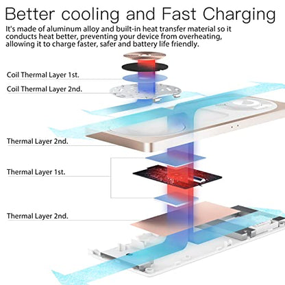 3 in 1 Wireless Charging Station for Apple Devices with MagSafe | For iPhone 17/Air/16/15/14/13/12, AirPods & Apple Watch, Foldable Portable Aluminum Charging Stand, Adapter Included - color: Golden