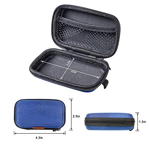 Blue Rectangle Small EVA Case, Lightweight Hard Shell Zipper Pouch - color: Blue