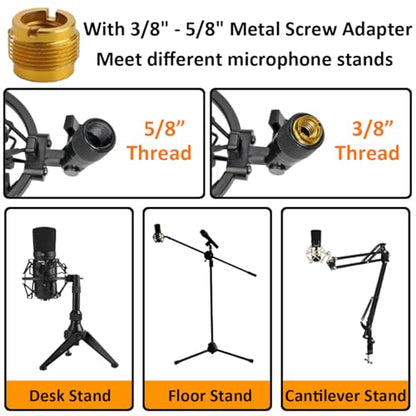 48-53mm Microphone Shock Mount Anti Vibration Mic Suspension Mount - color: Black, size: For 48mm-53mm Diameter