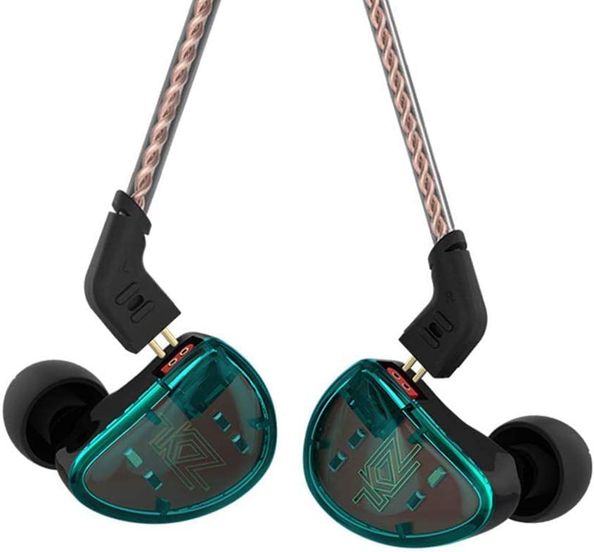 in Ear Headphones, KZ AS10 Five Balanced Aramature Extra Bass Universal-Fit Earphones Compatible(Cyan Without Mic) - size: Cyan Without Mic