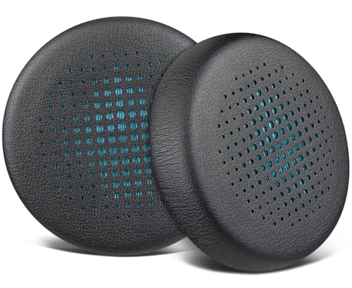 SOULWIT Replacement Earpads for JLab Go Work/Go Work Gen 2 Wireless Headsets, Ear Pads Cushions with Soft Protein Leather and High-Density Memory Foam - Black