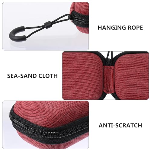 Alipis Portable Earphone and Charger Storage Bag with Waterproof Eva Material, Mini Cable Organizer Pouch for Travel and Daily Use, Red Zipper Case
