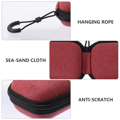 Alipis Portable Earphone and Charger Storage Bag with Waterproof Eva Material, Mini Cable Organizer Pouch for Travel and Daily Use, Red Zipper Case