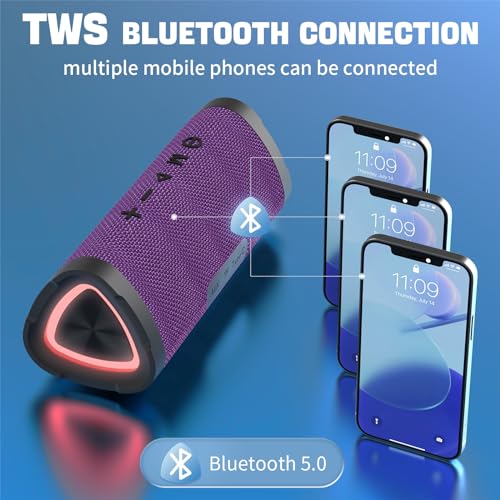 Vanzon Bluetooth Speakers V40 Portable Wireless Speaker V5.0 with 24W Loud Stereo Sound, TWS, 24H Playtime & IPX7 Waterproof, Suitable for Travel, Home&Outdoors,Hij-Purple - color: Purple