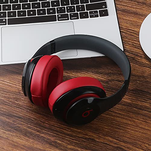 Replacement Ear Pads for Beats Studio 3 & Studio 2, Upgraded Beats Studio 3 Replacement Parts and Beats Headphones Accessories, Compatible with B0500 B0501 Wired/Wireless Models, Red - color: Red