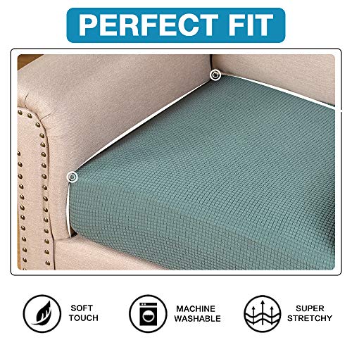 Flamingo P Super Stretch Couch Cushion Cover 1 Pack Individual Seat Slipcover with Elastic Bottom, Machine Washable Furniture Protector (1 Seat Cushion Cover, Sage) - color: Sage, size: 1 Seat Cushion Cover