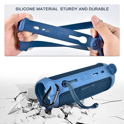 Comecase Silicone Case for JBL FLIP 6 Waterproof Portable Bluetooth Speaker - color: Blue