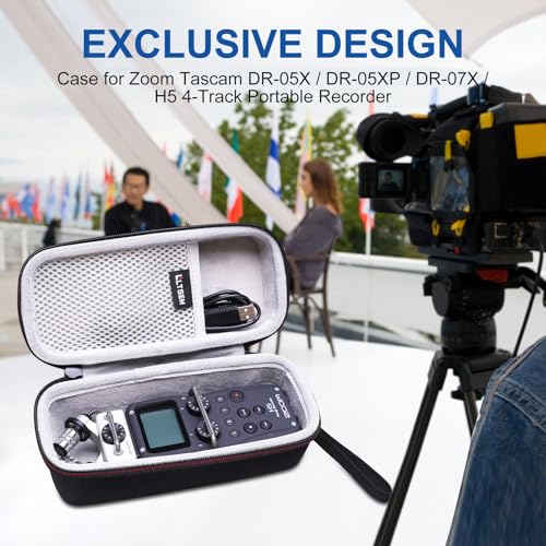 LTGEM EVA Hard Case for Tascam DR-05XP Portable Recorder | Fits Zoom H5 4-Track/Tascam DR-07XP/DR-05X Handy Recorder - Travel Protective Carrying Storage Bag