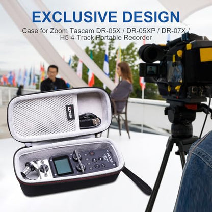 LTGEM EVA Hard Case for Tascam DR-05XP Portable Recorder | Fits Zoom H5 4-Track/Tascam DR-07XP/DR-05X Handy Recorder - Travel Protective Carrying Storage Bag