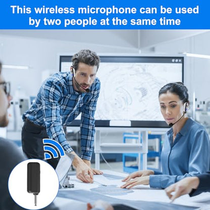 Wireless Headset Microphone Double Mic: UHF Mics Head for Two People with LED Digital Display - Head Handheld Mic 2 in 1, 165 ft Range for Voice Amplifier, Tour Guide, Teaching, Fitness, PA System - color: Silver2