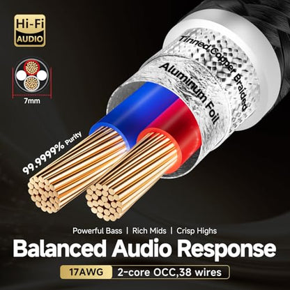 TODN 1.5m(5피트) RCA 케이블 오디오 애호가 OCC 듀얼 차폐 HiFi 홈 오디오용 | 듀얼 차폐, 소음 감소, RCA to RCA, 24K 금 도금, L/R 채널, 턴테이블/앰프/CD/Hifi 스테레오 시스템용 - color: OCC-MAX Plus, size: 4.9ft/1.5m