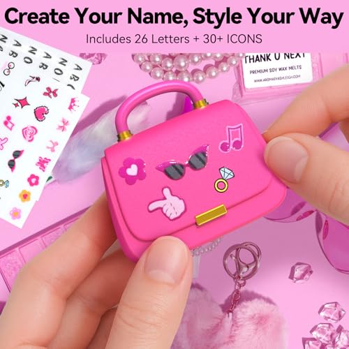 ANCwear Wireless Earbuds with Mini Handbag Case, 22H Playtime, Hot Pink | Bluetooth 5.3, 13mm drivers, touch controls and DIY stickers for music, calls, travel, everyday wear and gifting - color: Rose Pearl
