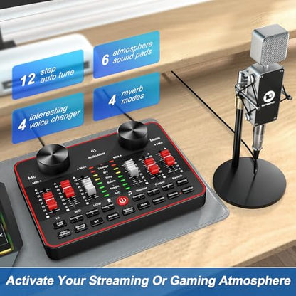 neculogy Podcast Equipment Bundle, BM-800 Condenser with Voice Changer, Recording Studio Package - Podcast Microphone Bundle for Laptop, Streaming/Live Broadcast/YouTube Recording