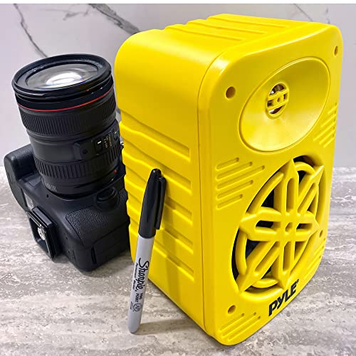 Pyle 500 Watt Bluetooth Indoor Outdoor Speakers Pair - Dual Waterproof 5.25” 2-Way Full Range Speaker System w/ 1/2” High Compliance Polymer Tweeter |Home, Boat, Marine, Deck, Patio, Poolside (Yellow) - color: Yellow