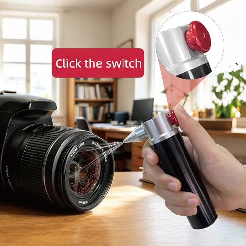 CO2 Can Air Duster Spray with 5x16g 3/8-24UNF Thread CO2 Cartridges | Non-toxic,residue-free,with powerful airflow,suitable for sensitive items such as optical components and electronic devices