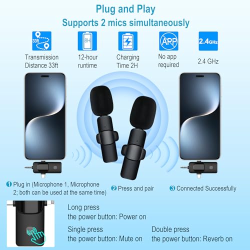 71" Content Creator Essentials Vlogging Kit - 2 Lights & 2 Mics | 360° Rotating Auto Face Tracking Tripod for iPhone/Android/Camera with Wireless Remote, No App for Vlog, Live, Video Record
