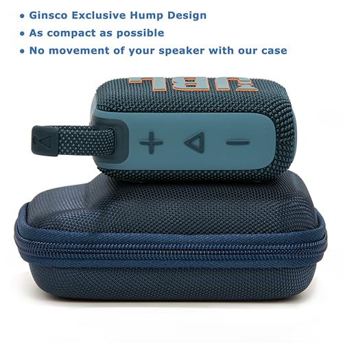 Ginsco Case for JBL Go 4 - Ultra-Portable, Waterproof and Dustproof Bluetooth Speaker, for Go 3 - Mini Bluetooth Speaker, Travel Carrying Case Hard Shell Cases with Detachable Strap (Blue) - color: Blue